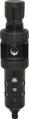 Parker - 1/4" NPT Port Compact 1 Piece Filter/Regulator FRL Unit - Polycarbonate Bowl, 30 SCFM, 150 Max psi, 8.51" High, Manual Drain - Exact Tooling