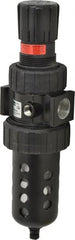 Parker - 3/4" NPT Port Standard 1 Piece Filter/Regulator FRL Unit - Polycarbonate Bowl, 90 SCFM, 150 Max psi, 11.76" High, Manual Drain - Exact Tooling