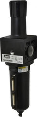 Parker - 1" NPT Port Heavy Duty 1 Piece Filter/Regulator FRL Unit - Metal Bowl, 250 SCFM, 250 Max psi, 15.95" High, Manual Drain - Exact Tooling