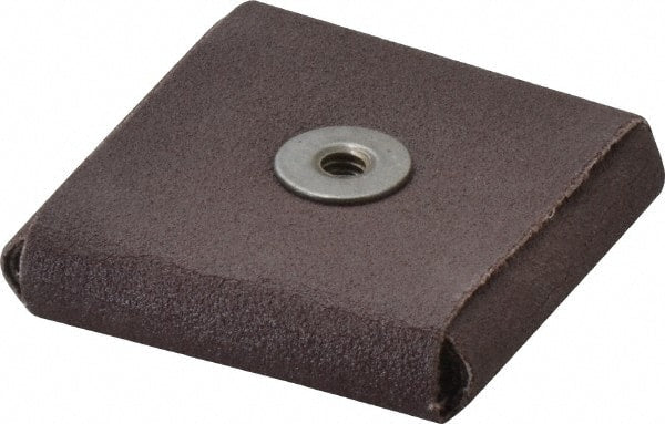 3M - 120 FEPA Grit, Fine Grade, Aluminum Oxide Square Pad - 2" Long x 2" Wide x 1/2" Thick, Cloth Backed, X Backing Weight, 12,000 Max RPM - Exact Tooling
