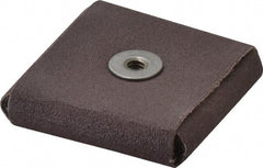 3M - 120 FEPA Grit, Fine Grade, Aluminum Oxide Square Pad - 2" Long x 2" Wide x 1/2" Thick, Cloth Backed, X Backing Weight, 12,000 Max RPM - Exact Tooling