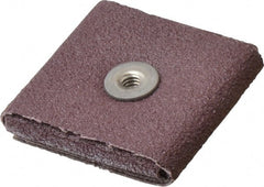 3M - 60 Grit, Medium Grade, Aluminum Oxide Square Pad - 2" Long x 2" Wide x 3/8" Thick, Cloth Backed, X Backing Weight, 12,000 Max RPM - Exact Tooling