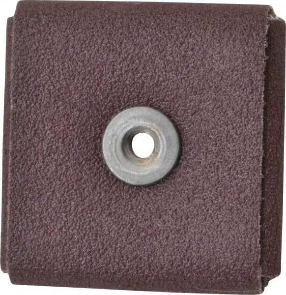 3M - 80 Grit, Medium Grade, Aluminum Oxide Square Pad - 2" Long x 2" Wide x 3/8" Thick, Cloth Backed, X Backing Weight, 12,000 Max RPM - Exact Tooling