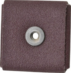 3M - 80 Grit, Medium Grade, Aluminum Oxide Square Pad - 2" Long x 2" Wide x 3/8" Thick, Cloth Backed, X Backing Weight, 12,000 Max RPM - Exact Tooling