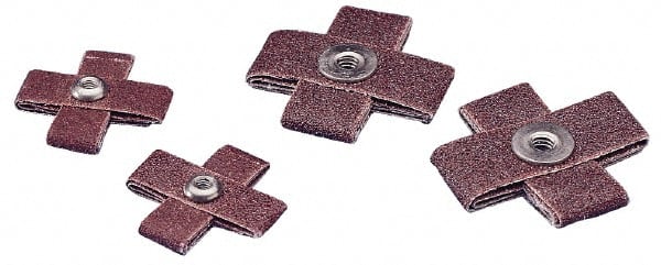 3M - 60 Grit, Medium Grade, Aluminum Oxide Cross Pad - 3" Long x 3" Wide x 1" Thick, Cloth Backed, X Backing Weight, 8 Ply, 18,000 Max RPM - Exact Tooling