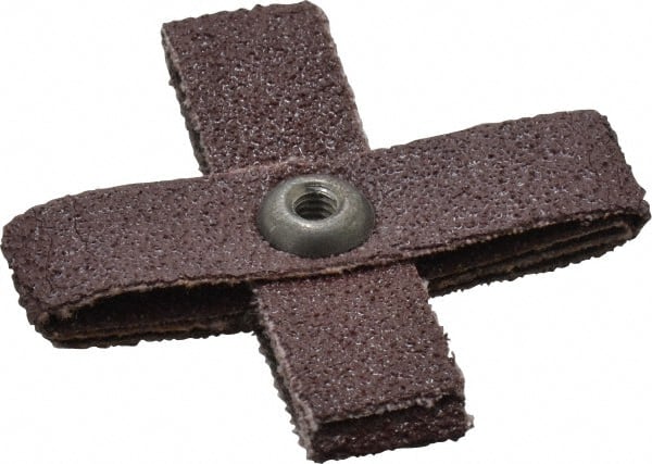 3M - 60 Grit, Medium Grade, Aluminum Oxide Cross Pad - 2" Long x 2" Wide x 1/2" Thick, Cloth Backed, X Backing Weight, 8 Ply, 18,000 Max RPM - Exact Tooling