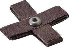 3M - 80 Grit, Medium Grade, Aluminum Oxide Cross Pad - 2" Long x 2" Wide x 1/2" Thick, Cloth Backed, X Backing Weight, 8 Ply, 18,000 Max RPM - Exact Tooling