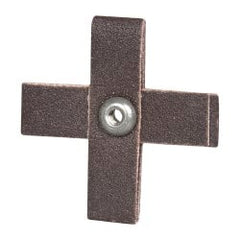 3M - 120 FEPA Grit, Fine Grade, Aluminum Oxide Cross Pad - 2" Long x 2" Wide x 1/2" Thick, Cloth Backed, X Backing Weight, 8 Ply, 18,000 Max RPM - Exact Tooling
