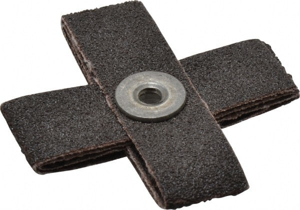 3M - 60 Grit, Medium Grade, Aluminum Oxide Cross Pad - 2-1/2" Long x 2-1/2" Wide x 3/4" Thick, Cloth Backed, X Backing Weight, 8 Ply, 18,000 Max RPM - Exact Tooling