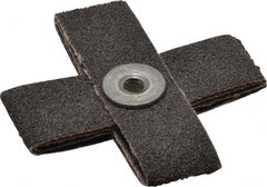 3M - 60 Grit, Medium Grade, Aluminum Oxide Cross Pad - 2-1/2" Long x 2-1/2" Wide x 3/4" Thick, Cloth Backed, X Backing Weight, 8 Ply, 18,000 Max RPM - Exact Tooling