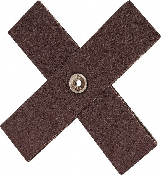 3M - 60 Grit, Medium Grade, Aluminum Oxide Cross Pad - 6" Long x 6" Wide x 1-1/2" Thick, Cloth Backed, X Backing Weight, 8 Ply, 9,000 Max RPM - Exact Tooling