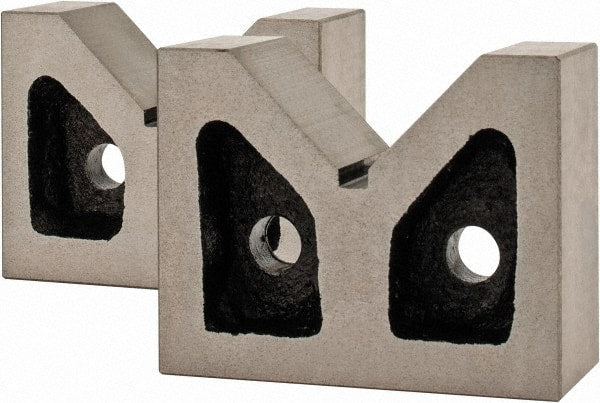 Value Collection - 1-3/4" Max Capacity, 90° Angle, Cast Iron V-Block - 3" Long x 1-5/16" Wide x 2-3/8" High, Sold as Matched Pair - Exact Tooling