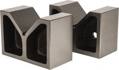 Value Collection - 4-1/2" Max Capacity, 90° Angle, Cast Iron V-Block - 8" Long x 4" Wide x 5-1/2" High, Sold as Matched Pair - Exact Tooling