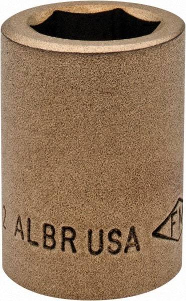 Ampco - 21/32", 1/2" Drive, Standard Hand Socket - 6 Points, 1-7/16" OAL, Aluminum Bronze - Exact Tooling