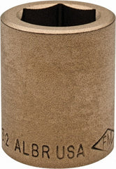 Ampco - 25/32", 1/2" Drive, Standard Hand Socket - 6 Points, 1-7/16" OAL, Aluminum Bronze - Exact Tooling