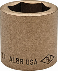Ampco - 1-1/16", 1/2" Drive, Standard Hand Socket - 6 Points, 1-1/2" OAL, Aluminum Bronze - Exact Tooling