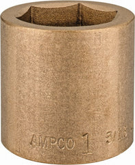 Ampco - 1-3/16", 1/2" Drive, Standard Hand Socket - 6 Points, 1-5/8" OAL, Aluminum Bronze - Exact Tooling