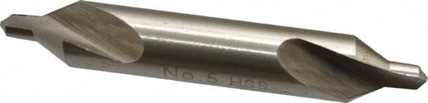 Interstate - #5 Plain Cut 60° Incl Angle High Speed Steel Combo Drill & Countersink - Exact Tooling