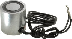 Mag-Mate - 1-1/2" Diam, 6.2 Watts, 80 Lb Max Magnetic Pull Electromagnet - 1/4-20 Thread, 24 DC Output Voltage - Exact Tooling