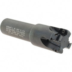 Kennametal - 1" Cut Diam, 0.357" Max Depth of Cut, 3/4" Shank Diam, 121.41mm OAL, Indexable Square Shoulder End Mill - AD.T 1035 Inserts, Weldon Shank, 0° Lead Angle, Through Coolant - Exact Tooling