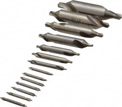 Keo - 14 Piece, #5/0 to 8, Plain Edge, High Speed Steel Combo Drill & Countersink Set - 60° Incl Angle - Exact Tooling