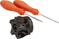 Kennametal - 5 Inserts, 2-1/2" Cut Diam, 1" Arbor Diam, 0.361" Max Depth of Cut, Indexable Square-Shoulder Face Mill - 0/90° Lead Angle, 1-3/4" High, SD.T 43.. Insert Compatibility, Series KSSM - Exact Tooling