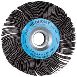 Superior Abrasives - 6" Diam, 40 Grit Aluminum Oxide Unmounted Flap Wheel - 1" Hole, 1" Wide, Coated, Coarse Grade, 6,000 Max RPM - Exact Tooling