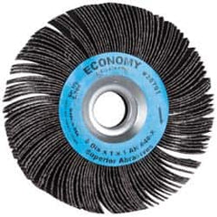 Superior Abrasives - 6" Diam, 40 Grit Aluminum Oxide Unmounted Flap Wheel - 1" Hole, 1" Wide, Coated, Coarse Grade, 6,000 Max RPM - Exact Tooling