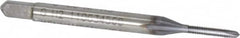 Kennametal - #0-80 UNF, 2 Flute, TiCN Finish, High Speed Steel Spiral Point Tap - Plug Chamfer, Right Hand Thread, 1.63" OAL, 5/16" Thread Length, 0.141" Shank Diam, 2B Class of Fit, Series 5301S - Exact Tooling