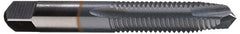 Cleveland - #12-24, 3 Flute, TiCN Finish, High Speed Steel Spiral Point Tap - Plug Chamfer, Right Hand Thread, 1/2" Thread Length, 2B Class of Fit, Series 1011TICN - Exact Tooling