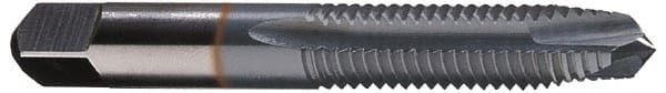 Cleveland - M10x1.50, 3 Flute, TiCN Finish, High Speed Steel Spiral Point Tap - Plug Chamfer, Right Hand Thread, 1-1/4" Thread Length, 2B Class of Fit, Series 1011TICN - Exact Tooling