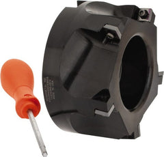 Kennametal - 5 Inserts, 4" Cut Diam, 1-1/2" Arbor Diam, 0.361" Max Depth of Cut, Indexable Square-Shoulder Face Mill - 0/90° Lead Angle, 2" High, SD.T 43.. Insert Compatibility, Series KSSM - Exact Tooling