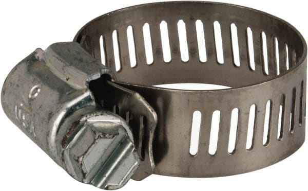 Parker - 1/2 to 1-1/4" Diam, Stainless Steel Worm Drive Clamp - Exact Tooling
