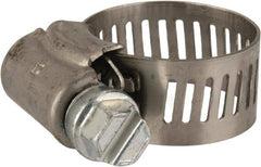 Parker - 0.38 to 0.87" Diam, Stainless Steel Worm Drive Clamp - Exact Tooling