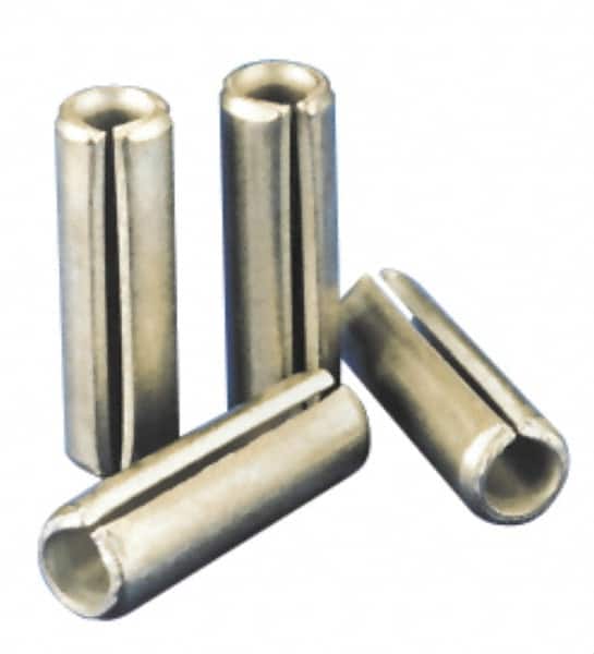 Value Collection - 12mm Diam x 80mm Long Slotted Spring Pin - Grade 1070-1080 Steel, Plain Finish - Exact Tooling
