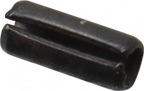 Value Collection - 2mm Diam x 5mm Long Slotted Spring Pin - Grade 1070-1080 Steel, Plain Finish - Exact Tooling