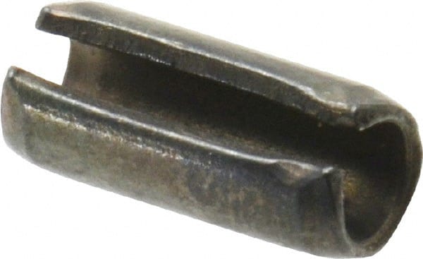 Value Collection - 4mm Diam x 10mm Long Slotted Spring Pin - Grade 1070-1080 Steel, Plain Finish - Exact Tooling
