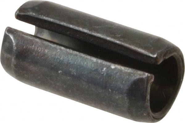 Value Collection - 10mm Diam x 20mm Long Slotted Spring Pin - Grade 1070-1080 Steel, Plain Finish - Exact Tooling