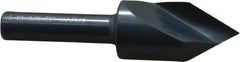 M.A. Ford - 1/2" Head Diam, 1/4" Shank Diam, 1 Flute 60° High Speed Steel Countersink - Bright Finish, 2" OAL, 0.06" Nose Diam, Single End, Straight Shank, Right Hand Cut - Exact Tooling
