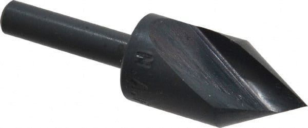 M.A. Ford - 5/8" Head Diam, 1/4" Shank Diam, 1 Flute 60° High Speed Steel Countersink - Bright Finish, 2-1/4" OAL, 0.06" Nose Diam, Single End, Straight Shank, Right Hand Cut - Exact Tooling