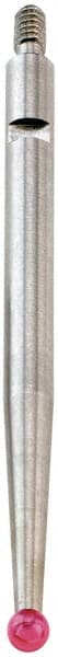 Starrett - 0.8mm Ball Diam, Carbide, Ball Test Indicator Contact Point - 1-5/16" Contact Point Length, Use with Starrett 811 & 811M Dial Test Indicators - Exact Tooling