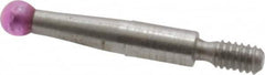 SPI - 2mm Ball Diam, Ruby, Ball Test Indicator Contact Point - 3/8" Contact Point Length, Use with Peacock Test Indicators - Exact Tooling