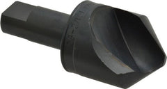 M.A. Ford - 1-1/2" Head Diam, 3/4" Shank Diam, 1 Flute 90° High Speed Steel Countersink - Bright Finish, 3-1/2" OAL, 1/4" Nose Diam, Single End, Straight Shank, Right Hand Cut - Exact Tooling