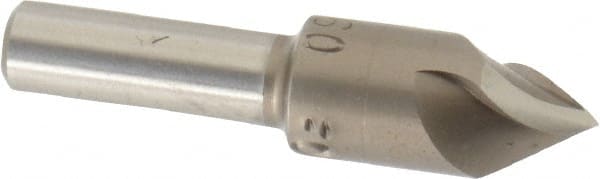 M.A. Ford - 3/8" Head Diam, 1/4" Shank Diam, 3 Flute 60° High Speed Steel Countersink - Bright Finish, 1-5/8" OAL, 0.11" Nose Diam, Single End, Straight Shank, Right Hand Cut - Exact Tooling