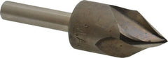 M.A. Ford - 5/8" Head Diam, 1/4" Shank Diam, 3 Flute 60° High Speed Steel Countersink - Bright Finish, 2-1/4" OAL, 0.19" Nose Diam, Single End, Straight Shank, Right Hand Cut - Exact Tooling