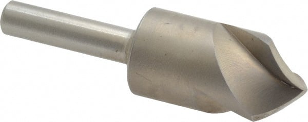M.A. Ford - 5/8" Head Diam, 1/4" Shank Diam, 3 Flute 90° High Speed Steel Countersink - Bright Finish, 2-1/4" OAL, 0.19" Nose Diam, Single End, Straight Shank, Right Hand Cut - Exact Tooling