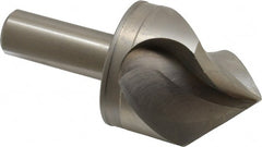 M.A. Ford - 2" Head Diam, 3/4" Shank Diam, 3 Flute 90° High Speed Steel Countersink - Bright Finish, 4-1/4" OAL, 0.6" Nose Diam, Single End, Straight Shank, Right Hand Cut - Exact Tooling