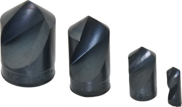 M.A. Ford - 4 Piece, 1/4 to 1" Head Diam, 100° Included Angle, Single End Countersink Set - Exact Tooling