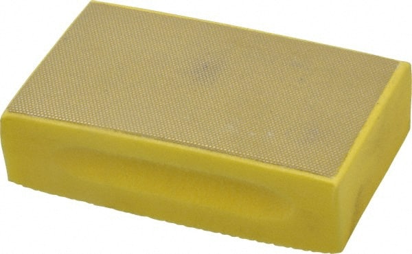 3M - Extra Fine Grade, 40 Grit, Diamond Hand Pad - Yellow, 2-1/4" Wide x 3-3/4" Long, Coated - Exact Tooling