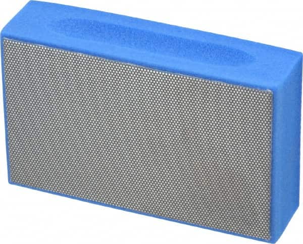 3M - Super Fine Grade, 10 Grit, Diamond Hand Pad - Blue, 2-1/4" Wide x 3-3/4" Long, Coated - Exact Tooling